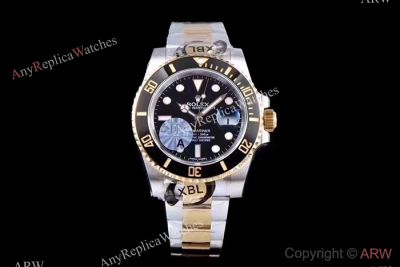 JF Factory New Rolex Submariner Watch 2-Tone Black Ceramic - Swiss eta3135 Movenet